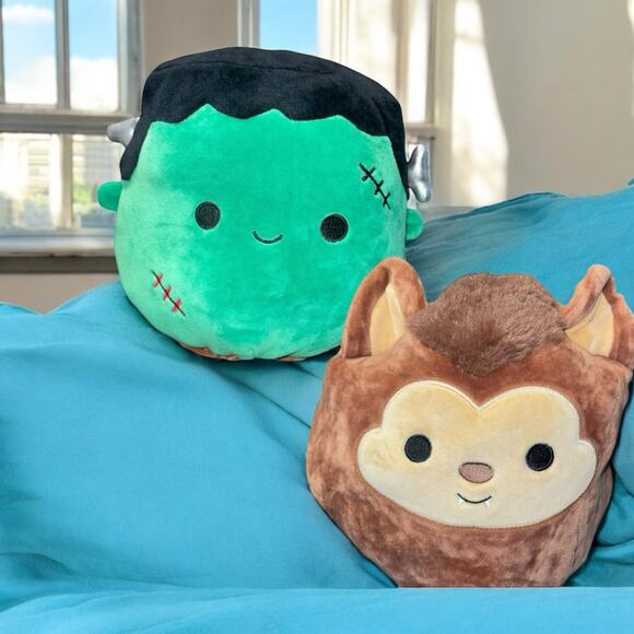 Squishmallows Plush Pillow Flip-a-mallows Frankenstein Werewolf Frankie Wade 9" - Picture 1 of 13